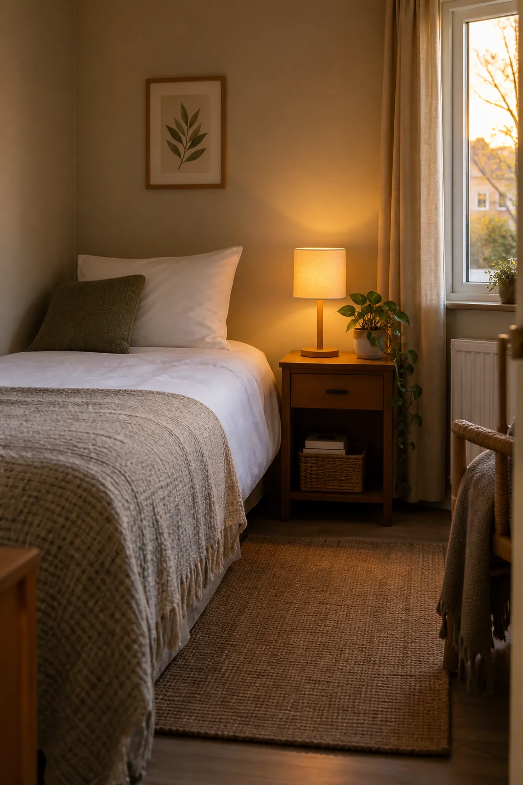 Een rustige, huiselijke slaapkamer